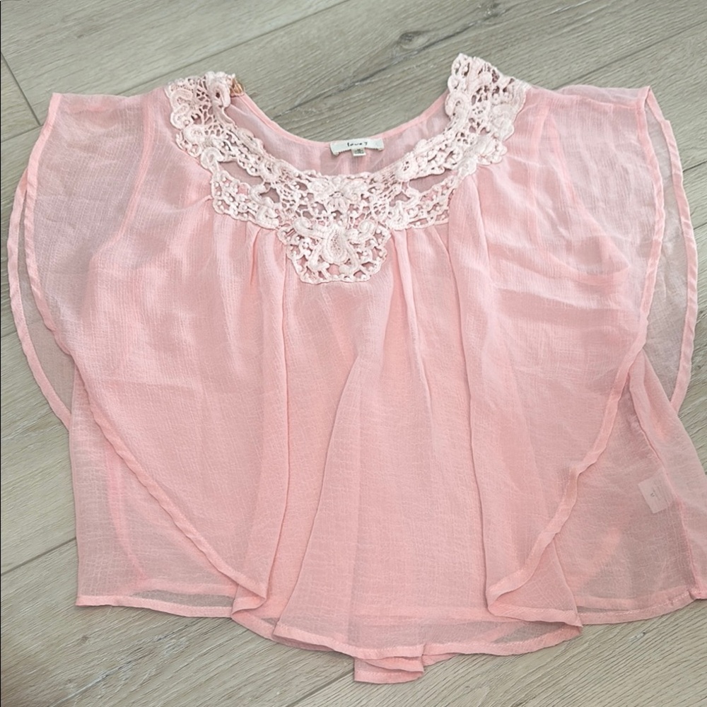 LoveJ Pink Lace Blouse